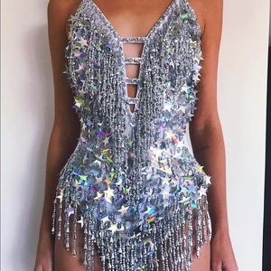 Easy Tiger Cosmic Star Sequin Bodysuit S/M
